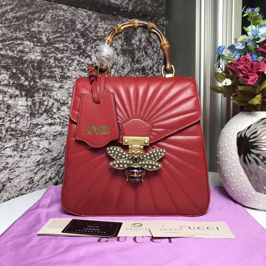 Gucci Queen Margaret Quilted Leather Backpack Red 476664